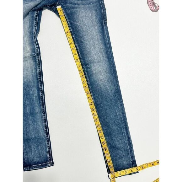 Rock Revival Muna Mid Rise Skinny‎ Jeans Blue Distressed Size 24 Length 32 - Picture 10 of 16
